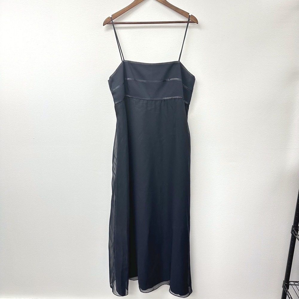 Alfred Sung‎ Empire Chiffon Gown Black Navy 20
